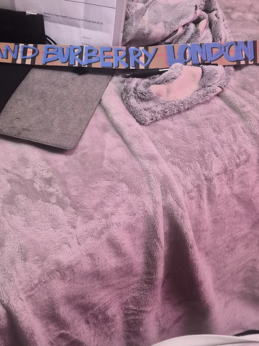 Burberry Graffiti Check Belt FW19